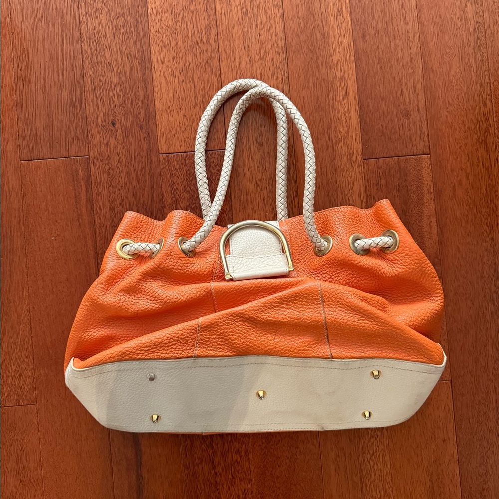 Dolce & Gabbana Orange and Cream Tote Bag